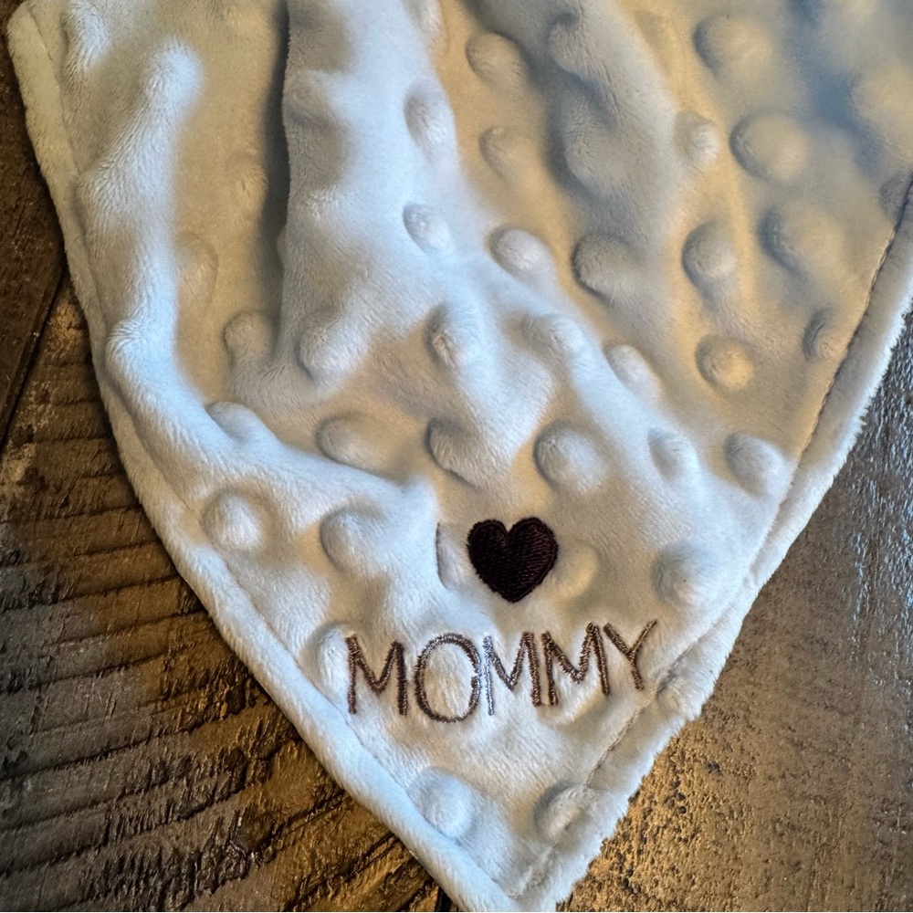 Carters Child Of Mine Lovey Plush Monkey Blue Security Blanket I Love Mommy - Picture 3 of 6